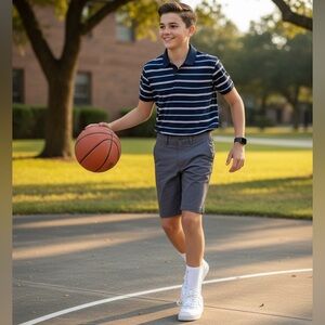 EUC J Crew crewcuts Gramercy tech Grey Performance Shorts Boy 14 belt loops cut